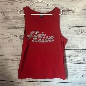 Men Active red tank top size large